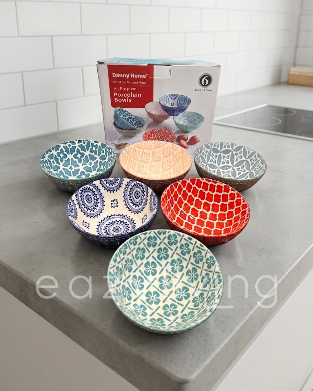 Danny Home Bohemian Desert Bowls 6Pcs 6Inch