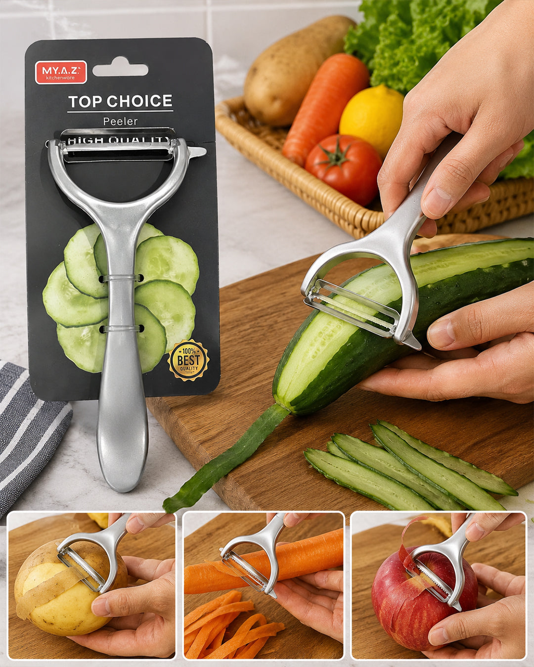 High-Quality Stainless Steel Peeler – Sharp Multi-Purpose Vegetable & Fruit Peeler