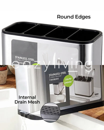 Premium Stainless Steel Kitchen Cutlery Storage & Organizer Holder