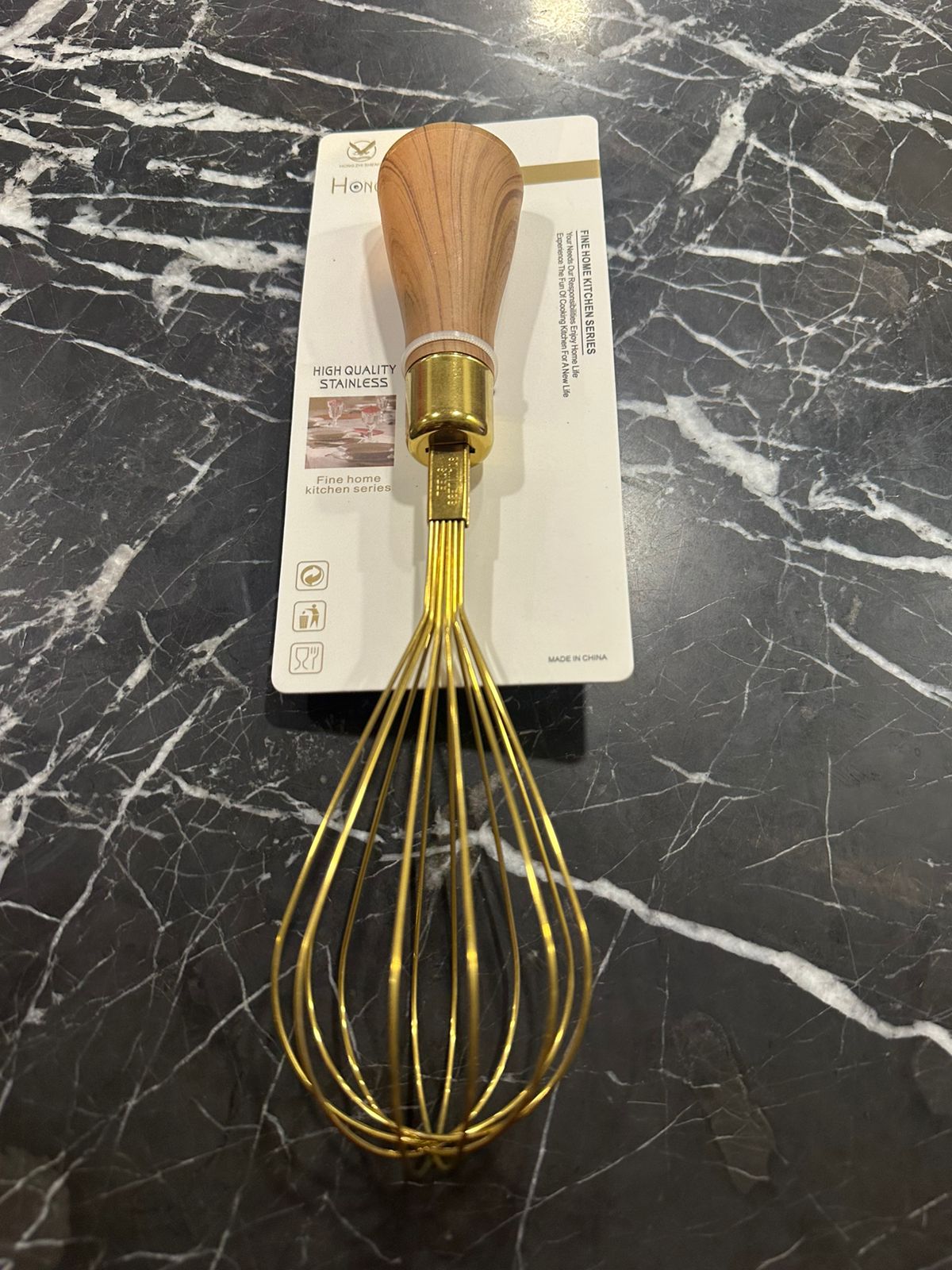 Golden Stainless Steel Balloon Whisk