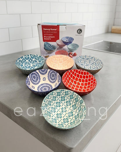 Danny Home Bohemian Desert Bowls 6Pcs 6Inch