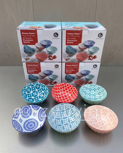 Danny Home Bohemian Desert Bowls 6Pcs 6Inch