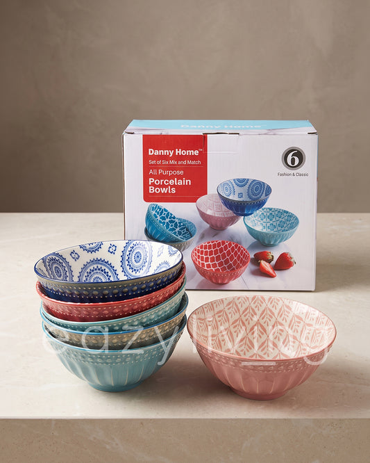 Danny Home Bohemian Desert Bowls 6Pcs 6Inch
