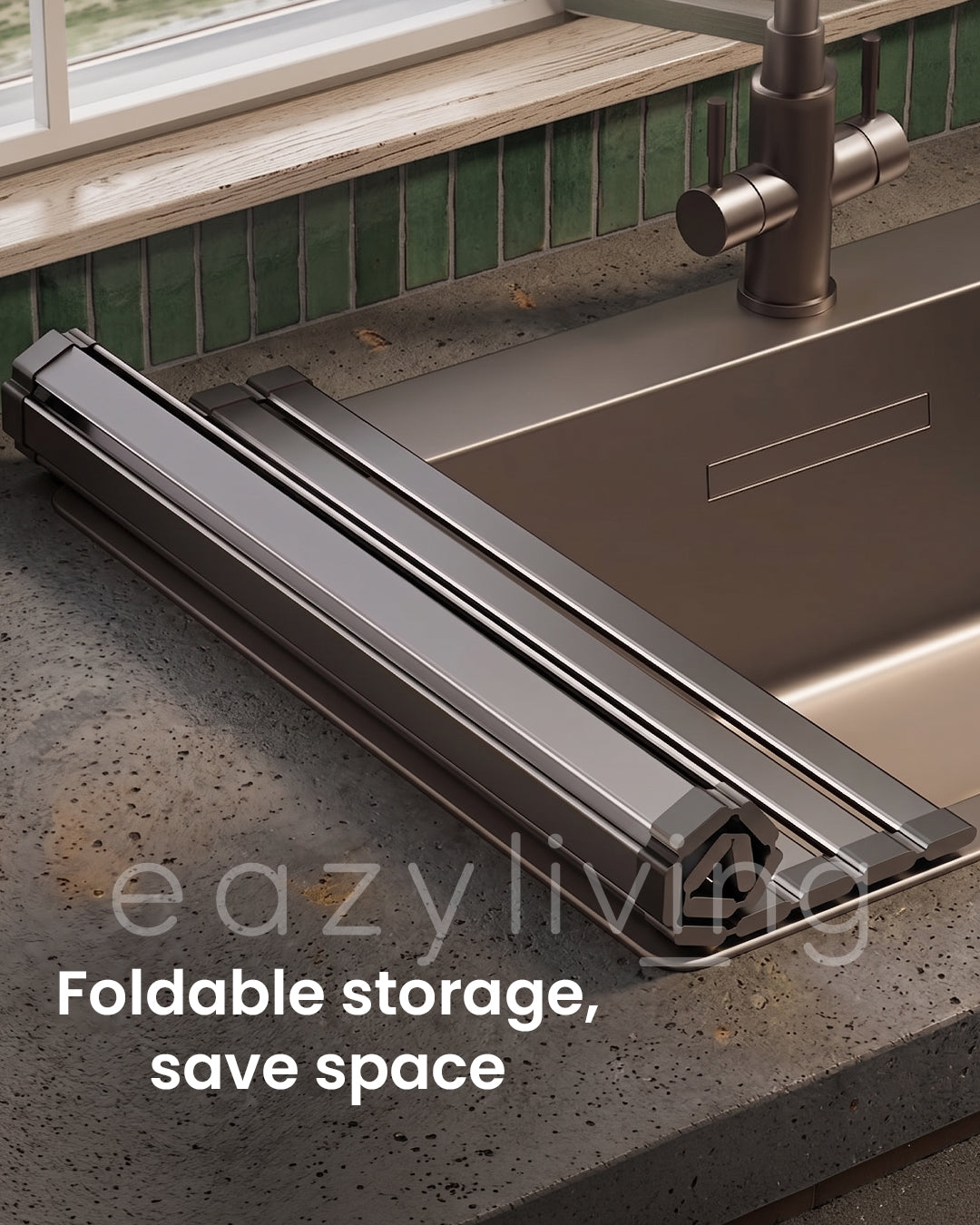 Multi-Functional Kitchen Sink Drain & Drying Roll-Up Rack
